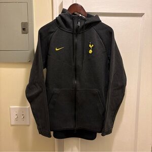 Men’s Nike Tech Tottenham zip up fleece Hoodie with Yellow Accents size Large